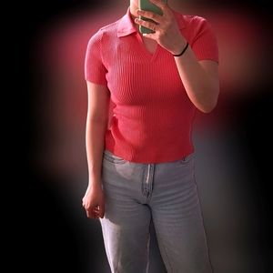 Vintage Worthington Pink Collared Top